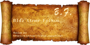 Blüttner Folkus névjegykártya